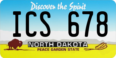 ND license plate ICS678