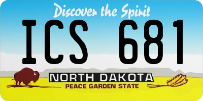 ND license plate ICS681