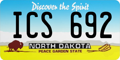 ND license plate ICS692
