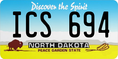 ND license plate ICS694