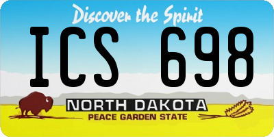 ND license plate ICS698