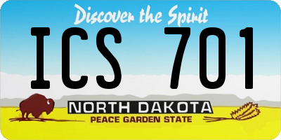 ND license plate ICS701