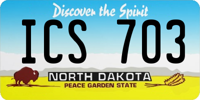 ND license plate ICS703