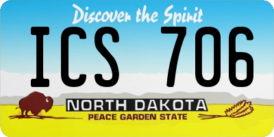 ND license plate ICS706