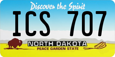 ND license plate ICS707