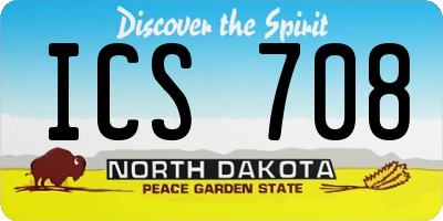 ND license plate ICS708