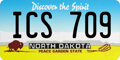 ND license plate ICS709