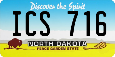 ND license plate ICS716