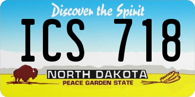 ND license plate ICS718