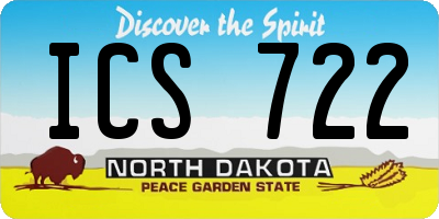 ND license plate ICS722