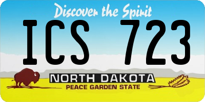 ND license plate ICS723