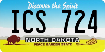 ND license plate ICS724