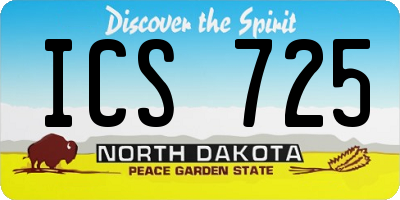 ND license plate ICS725