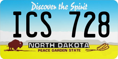 ND license plate ICS728