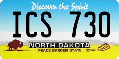 ND license plate ICS730