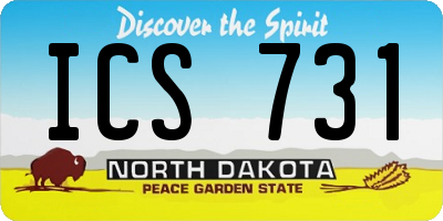 ND license plate ICS731