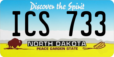 ND license plate ICS733