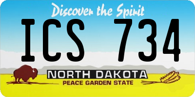 ND license plate ICS734