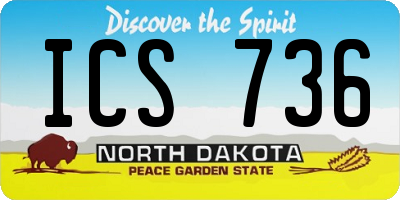 ND license plate ICS736