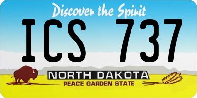 ND license plate ICS737