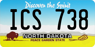 ND license plate ICS738