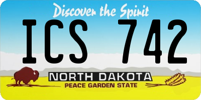 ND license plate ICS742