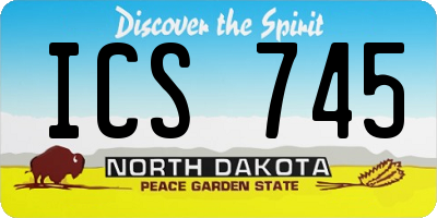 ND license plate ICS745