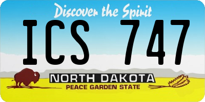 ND license plate ICS747