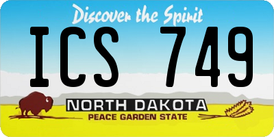 ND license plate ICS749