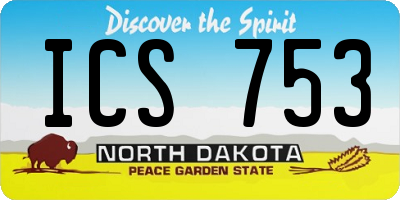 ND license plate ICS753
