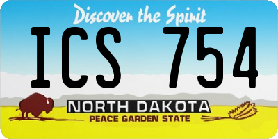 ND license plate ICS754