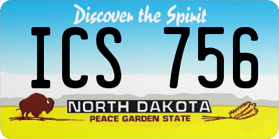 ND license plate ICS756