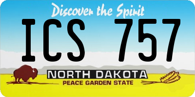 ND license plate ICS757