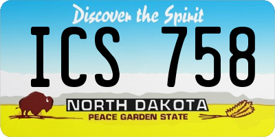 ND license plate ICS758