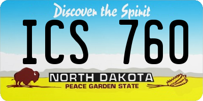 ND license plate ICS760