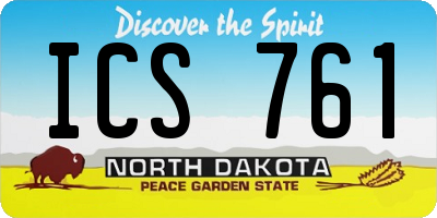 ND license plate ICS761