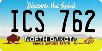 ND license plate ICS762