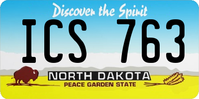 ND license plate ICS763