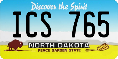 ND license plate ICS765
