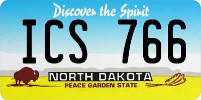ND license plate ICS766