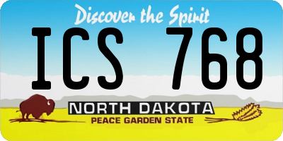 ND license plate ICS768