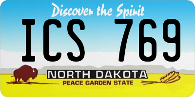 ND license plate ICS769