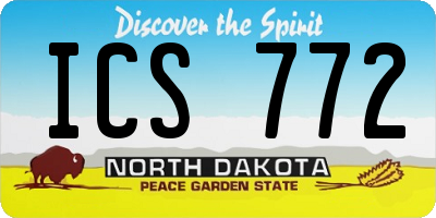 ND license plate ICS772