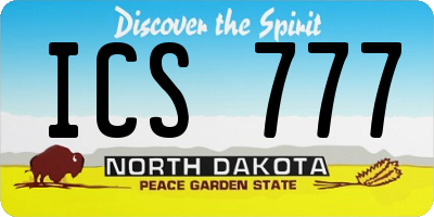 ND license plate ICS777
