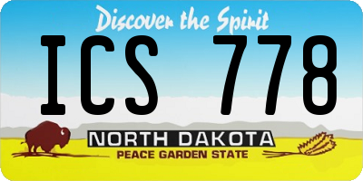 ND license plate ICS778