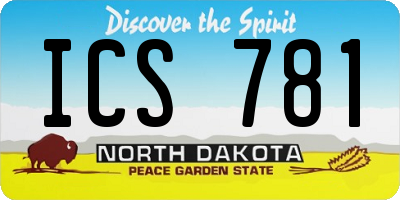 ND license plate ICS781