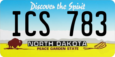 ND license plate ICS783