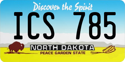 ND license plate ICS785