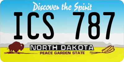 ND license plate ICS787