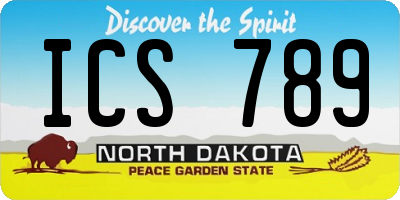 ND license plate ICS789